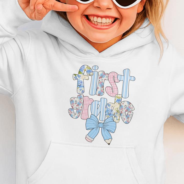 First Grade Coquette Bow Pencil First Day Back To School Performance Graphic Toddler Hoodie First Grade Coquette Bow Pencil First Day Back To School Performance Graphic Toddler Hoodie