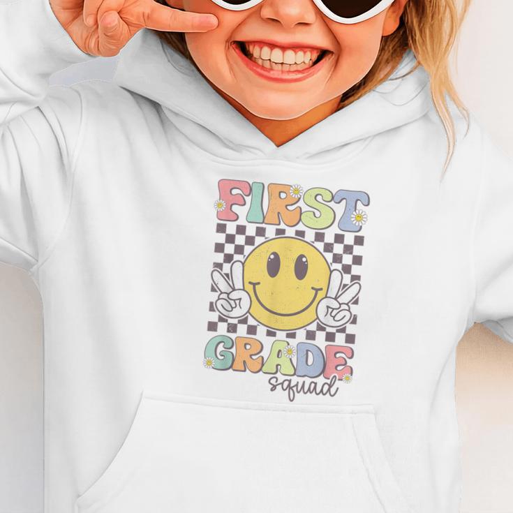First Grade Squad Smile Face 1st Grade Back To School Graphic Toddler Hoodie