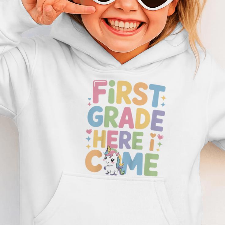First Grade Here I Come Unicorn Back To School Graphic Toddler Hoodie First Grade Here I Come Unicorn Back To School Graphic Toddler Hoodie