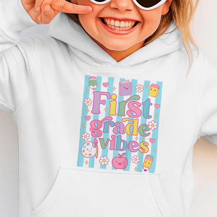 First Grade Vibes Cute Groovy Back To School 1st Grade Girls Graphic Toddler Hoodie First Grade Vibes Cute Groovy Back To School 1st Grade Girls Graphic Toddler Hoodie
