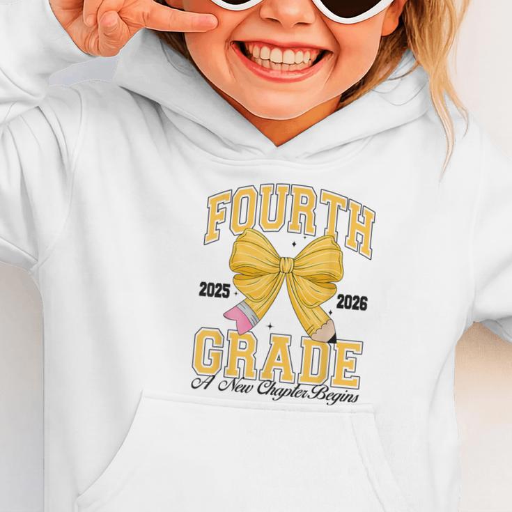 Fourth Grade Back To School First Day Pencil Bow 2025 Girls Graphic Toddler Hoodie Fourth Grade Back To School First Day Pencil Bow 2025 Girls Graphic Toddler Hoodie