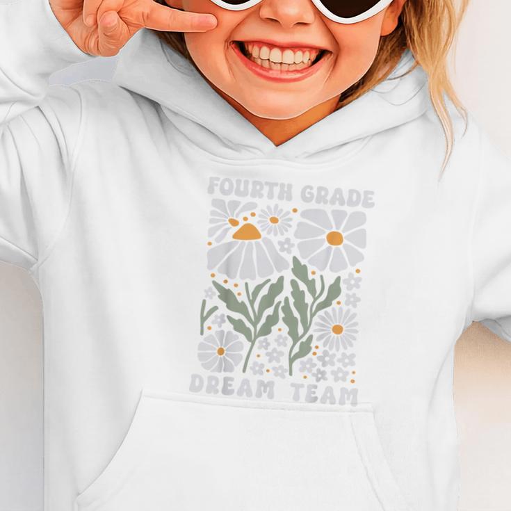 Fourth Grade Dream Team Back To School Boho Flower 4th Grade Graphic Toddler Hoodie Fourth Grade Dream Team Back To School Boho Flower 4th Grade Graphic Toddler Hoodie