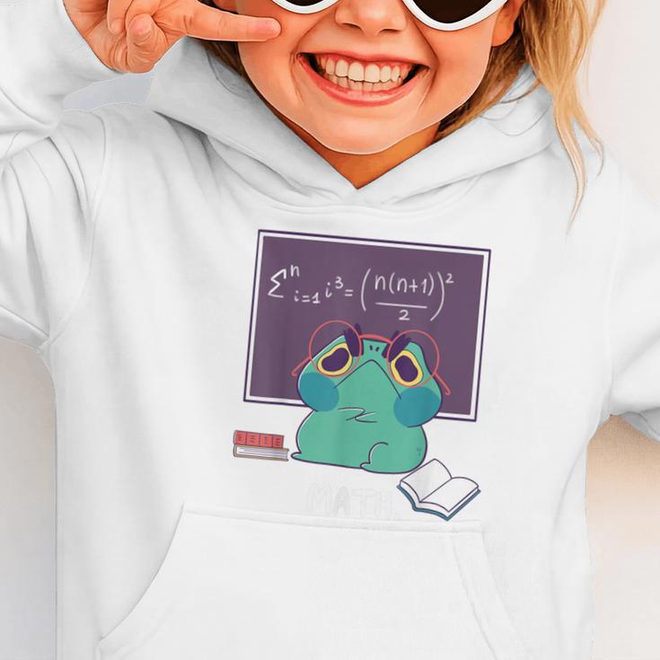 Frog Hates Math Kawaii Science Back To School Kids Graphic Toddler Hoodie