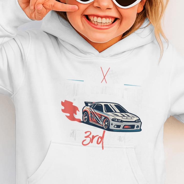 Full Throttle Into Third 3rd Grade Race Car Back To School Graphic Toddler Hoodie