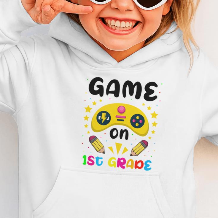 Game On 1st Grade Cute Video Gamer Back To School 2026 Kids Graphic Toddler Hoodie Game On 1st Grade Cute Video Gamer Back To School 2026 Kids Graphic Toddler Hoodie