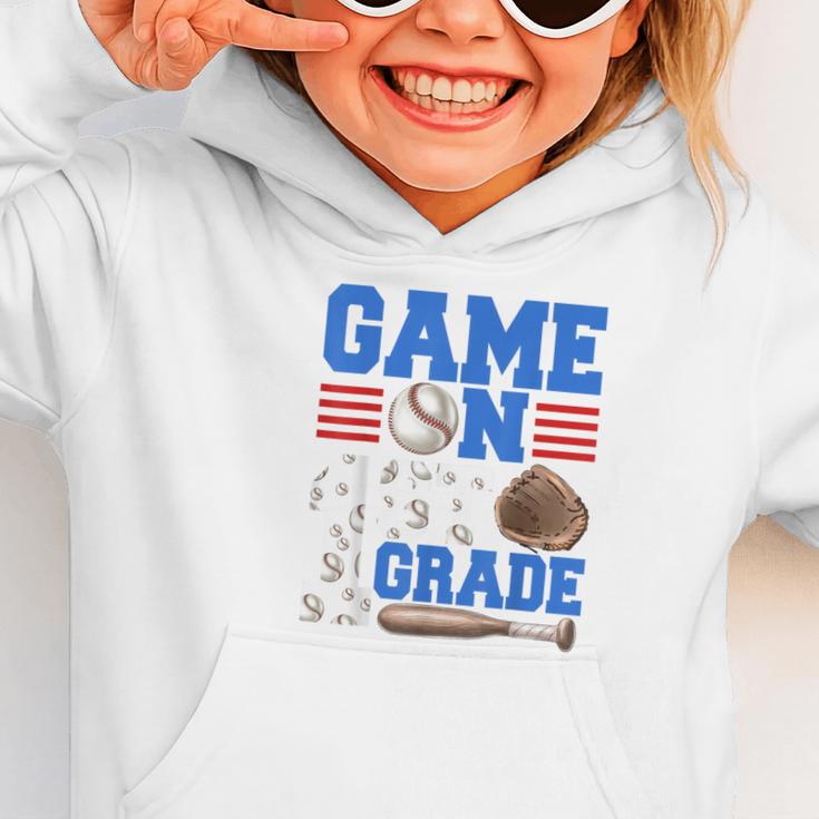 Game On First Grade Boy Baseball Back To School Graphic Toddler Hoodie Game On First Grade Boy Baseball Back To School Graphic Toddler Hoodie
