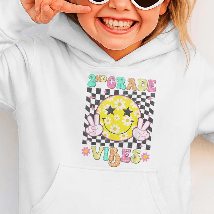 Girls 2nd Grade Vibes Smile Face Back To School Second Grade Graphic Toddler Hoodie