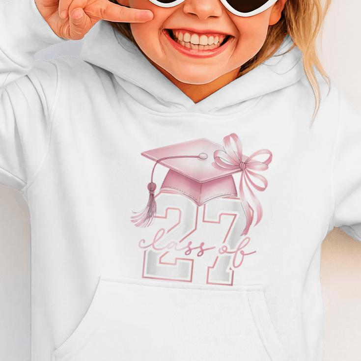 Girls Class Of 2027 Back To School Senior 2027 Coquette Bow Graphic Toddler Hoodie Girls Class Of 2027 Back To School Senior 2027 Coquette Bow Graphic Toddler Hoodie
