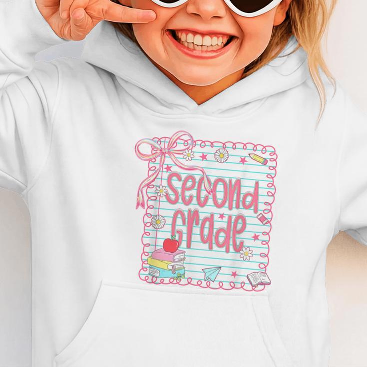 Girls Second Grade Coquette Bow Pink Preppy Back To School Graphic Toddler Hoodie Girls Second Grade Coquette Bow Pink Preppy Back To School Graphic Toddler Hoodie