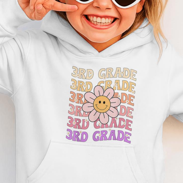 Groovy 3rd Grade Back To School Retro Groovy Third Grade Graphic Toddler Hoodie