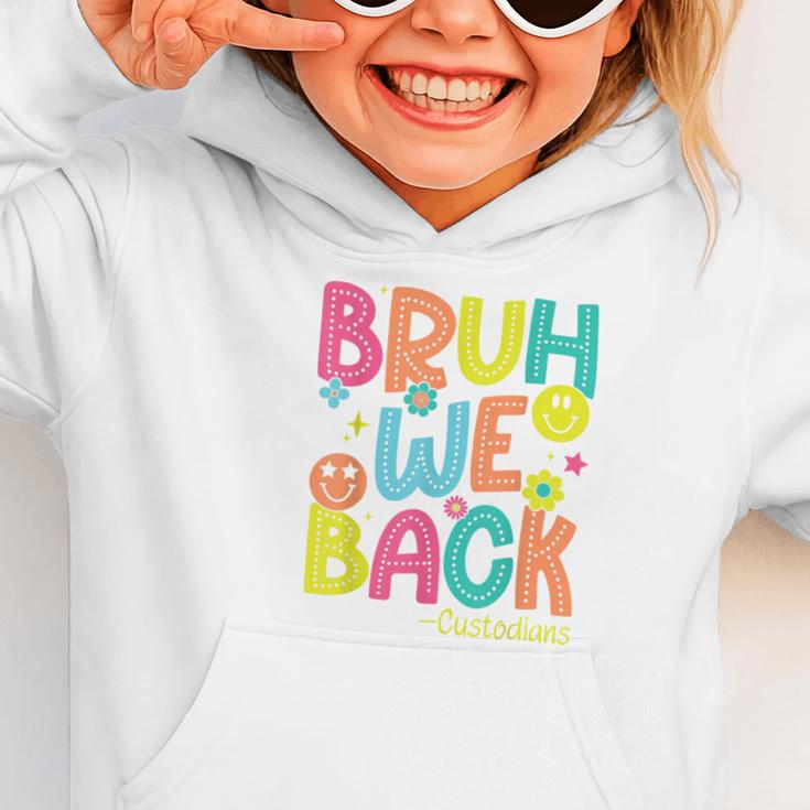 Groovy Custodian Bruh We Back To School Janitor Retro Graphic Toddler Hoodie
