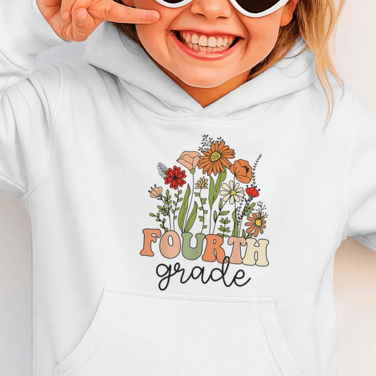 Groovy Fourth Grade Wildflowers Back To School 4th Grade Graphic Toddler Hoodie Groovy Fourth Grade Wildflowers Back To School 4th Grade Graphic Toddler Hoodie