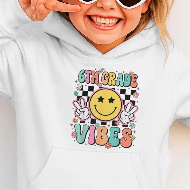 Groovy Sixth 6TH Grade Vibes Back To School First Day Kids Graphic Toddler Hoodie