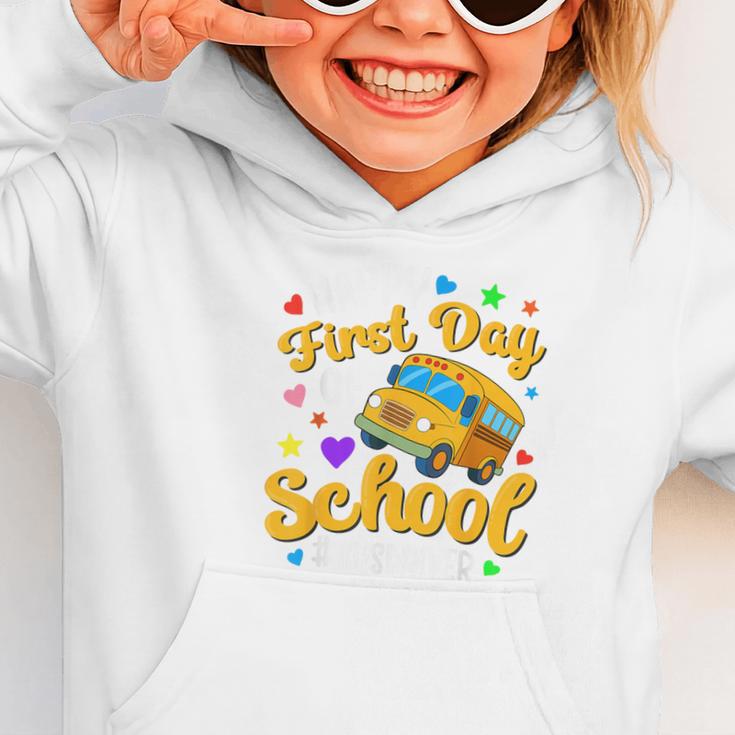 Happy First Day Of School Bus Driver Back To School Graphic Toddler Hoodie Happy First Day Of School Bus Driver Back To School Graphic Toddler Hoodie
