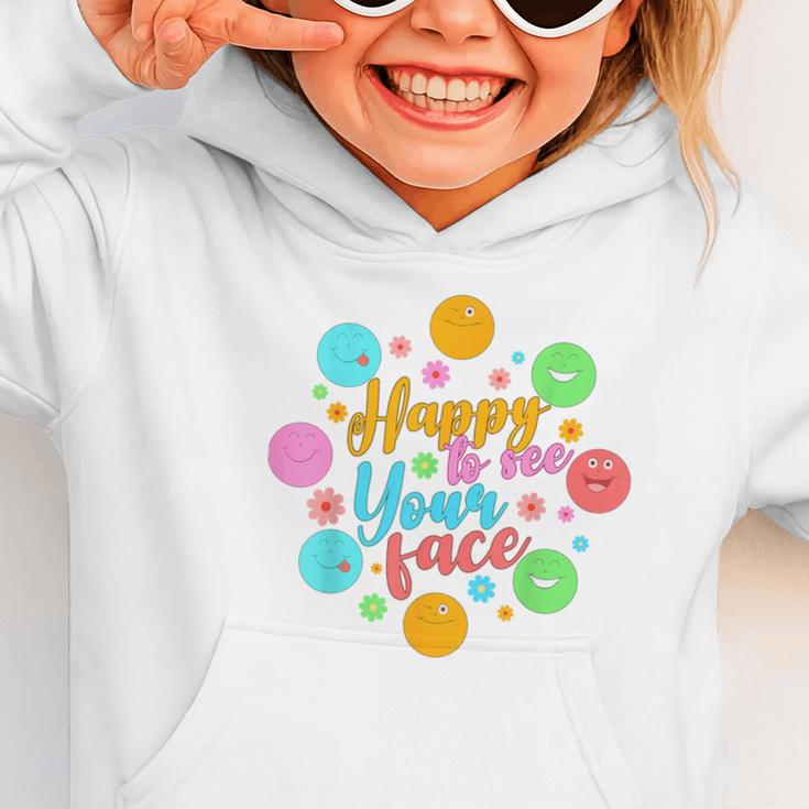 Happy To See Your Face Colorful Ball Back To School Graphic Toddler Hoodie Happy To See Your Face Colorful Ball Back To School Graphic Toddler Hoodie
