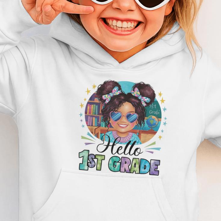 Hello 1st Grade Girl Back To School Kids Boys Girls Graphic Toddler Hoodie Hello 1st Grade Girl Back To School Kids Boys Girls Graphic Toddler Hoodie
