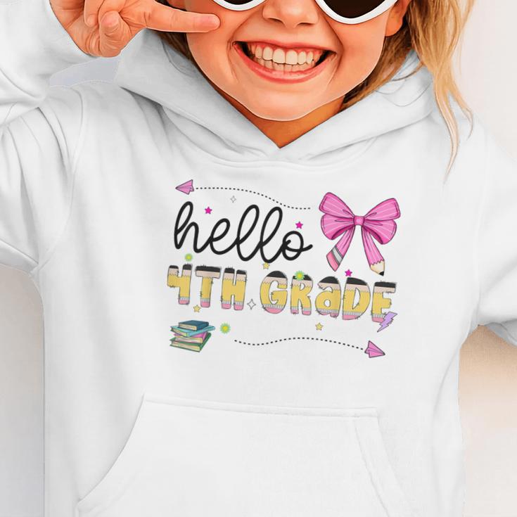 Hello 4th Grade Girls Coquette Fourth Grade Back To School Graphic Toddler Hoodie Hello 4th Grade Girls Coquette Fourth Grade Back To School Graphic Toddler Hoodie