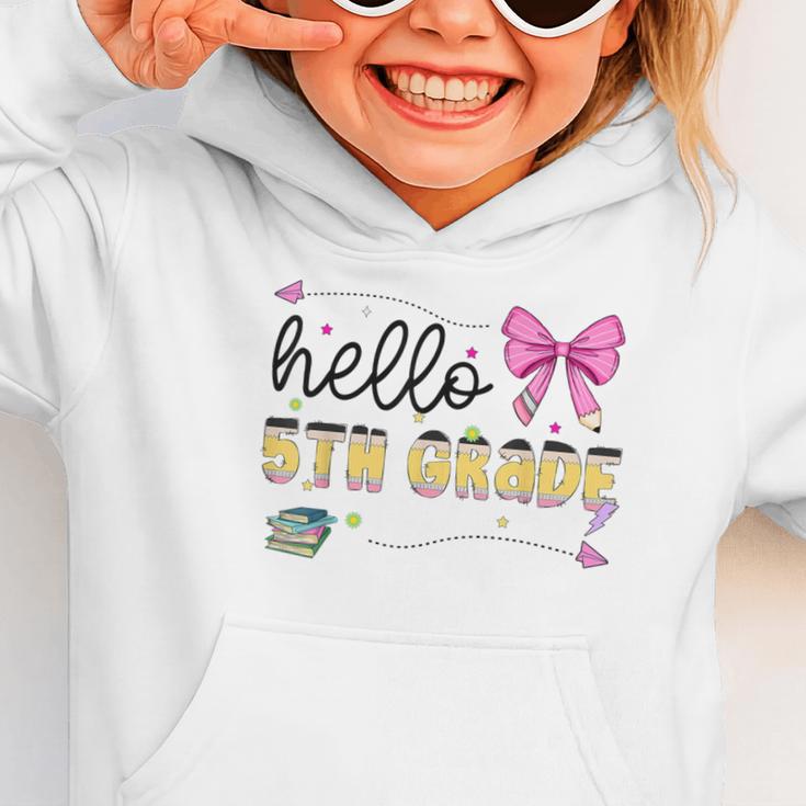 Hello 5th Grade Girls Coquette Fifth Grade Back To School Graphic Toddler Hoodie Hello 5th Grade Girls Coquette Fifth Grade Back To School Graphic Toddler Hoodie