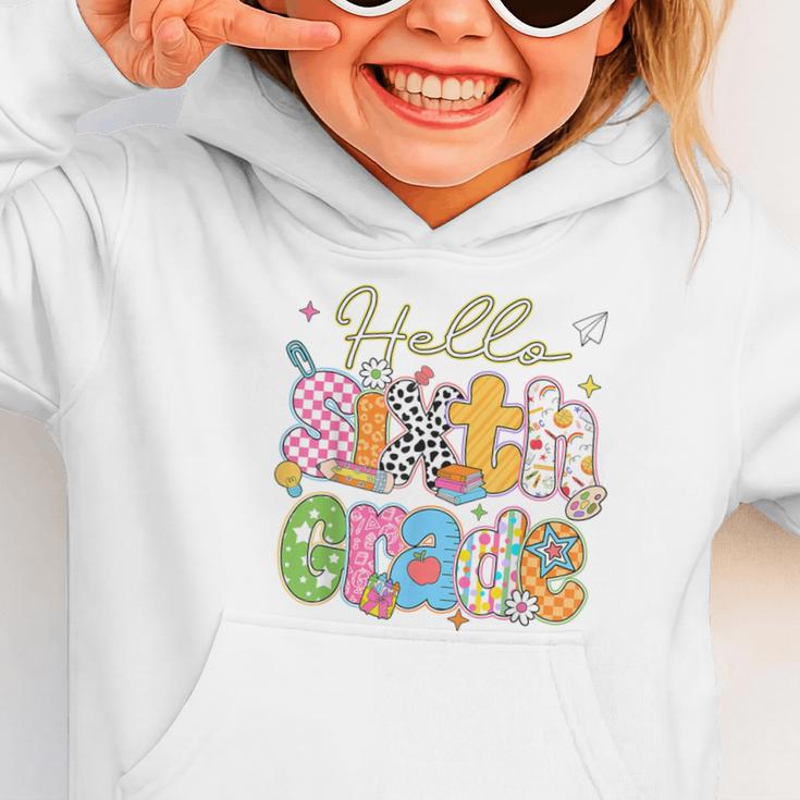 Hello 6th Grade First Day Of School Back To School Boy Girls Graphic Toddler Hoodie