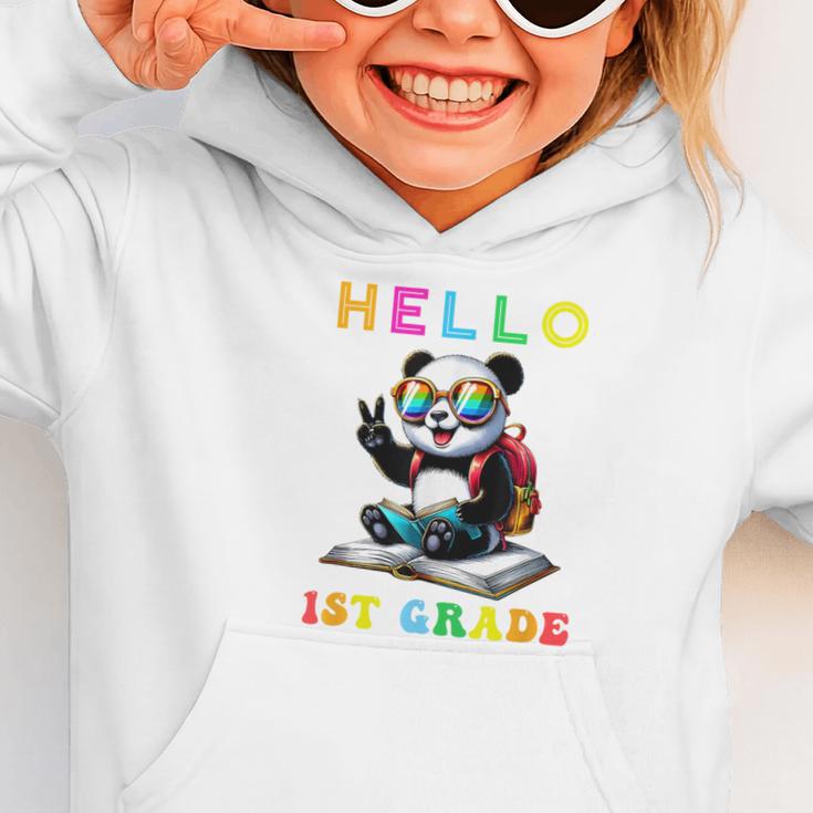 Hello First Grade Panda Lover Back To School Kids Boys Girls Graphic Toddler Hoodie Hello First Grade Panda Lover Back To School Kids Boys Girls Graphic Toddler Hoodie