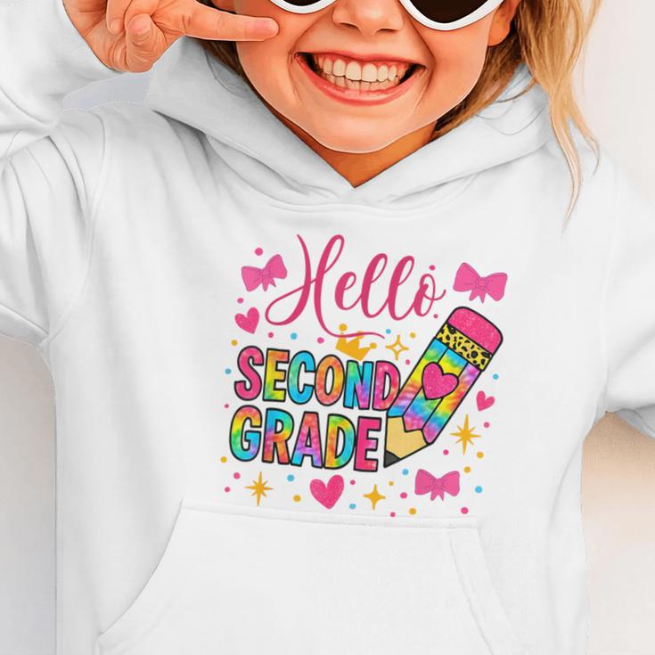 Hello Second Grade Colorful Pencil Tie Dye Back To School Graphic Toddler Hoodie