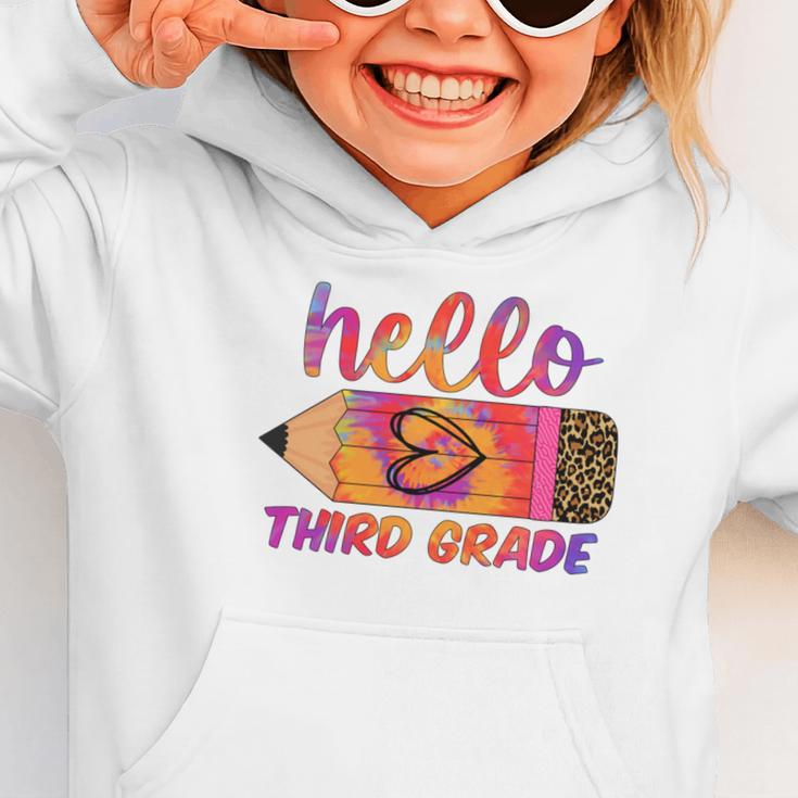 Hello Third Grade Back To School Pencil Tie Dye 3rd Grade Performance Graphic Toddler Hoodie