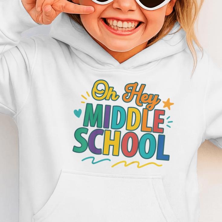 Hey Middle School First Day Back To School Students Graphic Toddler Hoodie