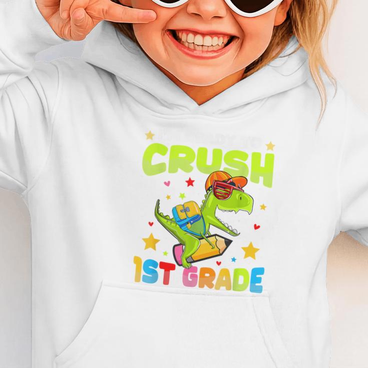 I'm Ready To Crush 1st Grade Dinosaurs Back To School Kids Graphic Toddler Hoodie I'm Ready To Crush 1st Grade Dinosaurs Back To School Kids Graphic Toddler Hoodie