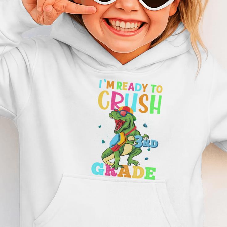 I'm Ready To Crush 3rd Grade Dinosaur Back To School Graphic Toddler Hoodie I'm Ready To Crush 3rd Grade Dinosaur Back To School Graphic Toddler Hoodie