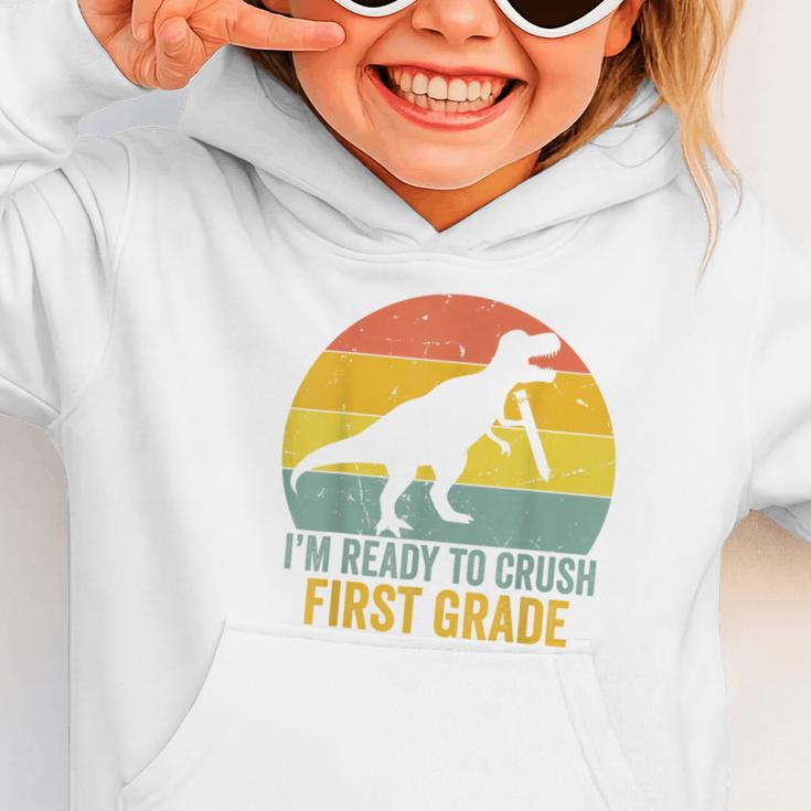 I'm Ready To Crush First Grade Dinosaur Back To School Kids Graphic Toddler Hoodie I'm Ready To Crush First Grade Dinosaur Back To School Kids Graphic Toddler Hoodie