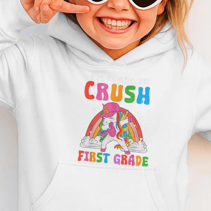 I'm Ready To Crush First Grade Unicorn Back To School Girls Graphic Toddler Hoodie I'm Ready To Crush First Grade Unicorn Back To School Girls Graphic Toddler Hoodie