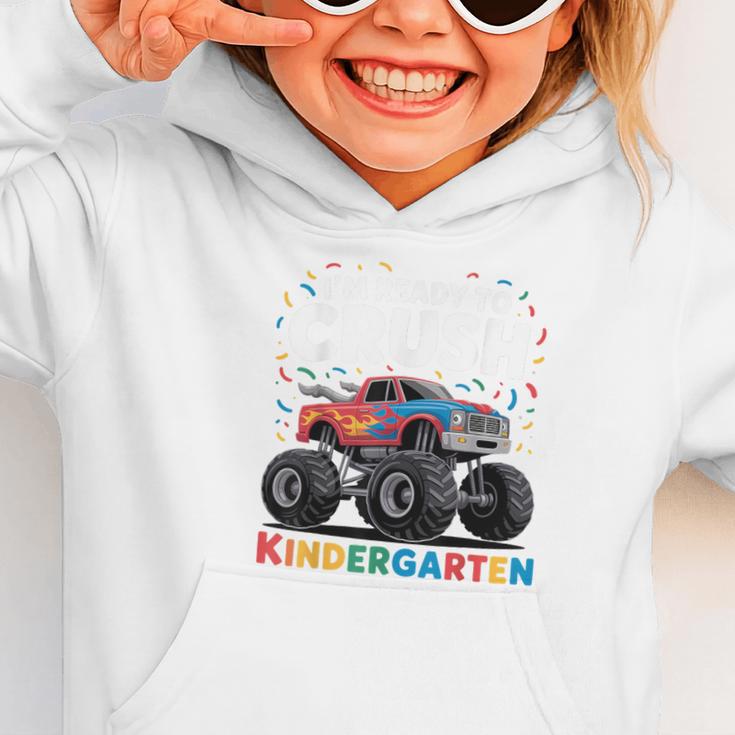 I'm Ready To Crush Kindergarten Monster Truck Back To School Graphic Toddler Hoodie I'm Ready To Crush Kindergarten Monster Truck Back To School Graphic Toddler Hoodie
