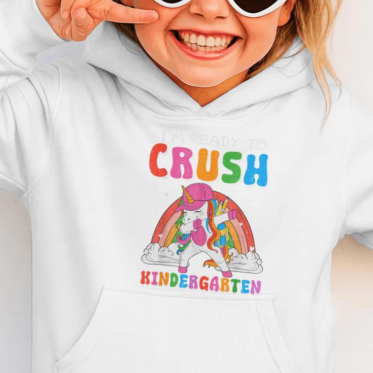 I'm Ready To Crush Kindergarten Unicorn Back To School Girls Graphic Toddler Hoodie I'm Ready To Crush Kindergarten Unicorn Back To School Girls Graphic Toddler Hoodie