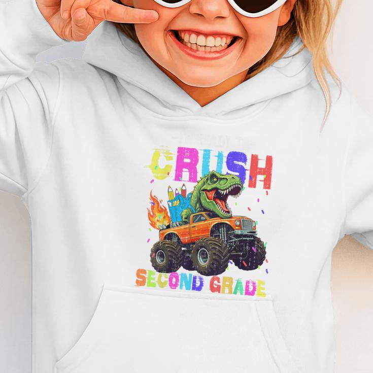 I'm Ready To Crush Second Grade Dinosaur Dino Back To School Graphic Toddler Hoodie I'm Ready To Crush Second Grade Dinosaur Dino Back To School Graphic Toddler Hoodie
