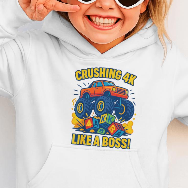 Kids 4k Boys Back To School Shirt Monster Truck Crushing 4k Graphic Toddler Hoodie Kids 4k Boys Back To School Shirt Monster Truck Crushing 4k Graphic Toddler Hoodie