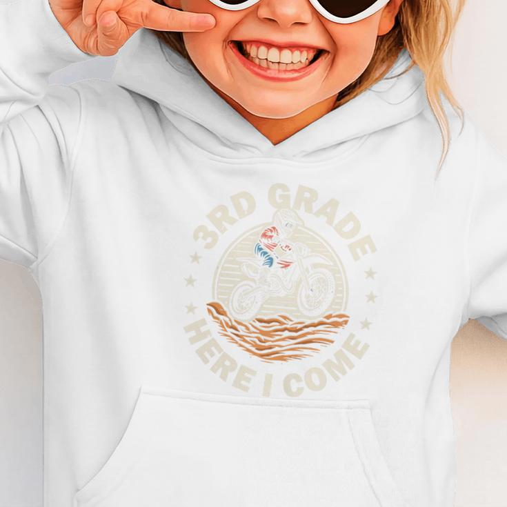 Kids Back To School 3rd Grade Here I Come Motocross Dirt Bike Performance Graphic Toddler Hoodie