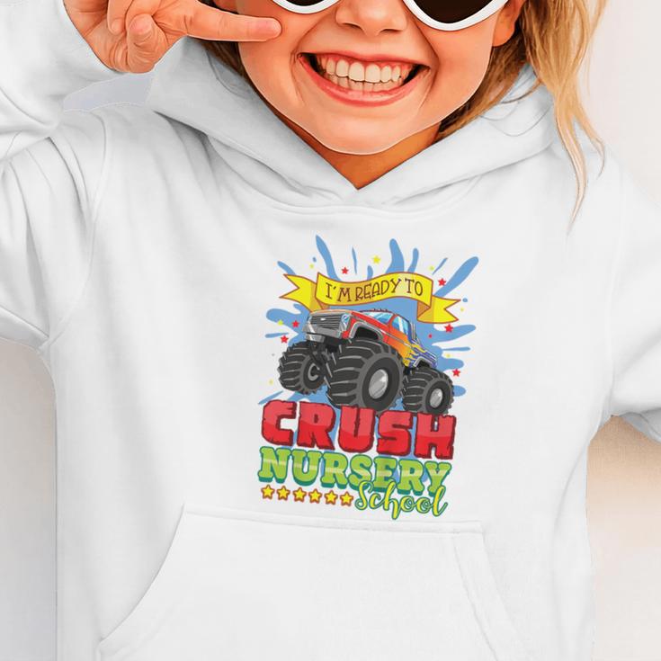Kids Back To School Monster Truck Nursery Ready Crush First Day Graphic Toddler Hoodie