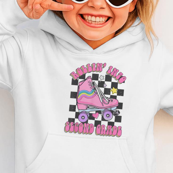 Kids Back To School Skating Rollin Into Second 2nd Grade Graphic Toddler Hoodie Kids Back To School Skating Rollin Into Second 2nd Grade Graphic Toddler Hoodie
