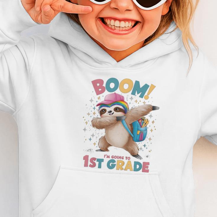 Kids Boom I'm Going To 1st Grade Dabbing Sloth For Back To School Graphic Toddler Hoodie Kids Boom I'm Going To 1st Grade Dabbing Sloth For Back To School Graphic Toddler Hoodie