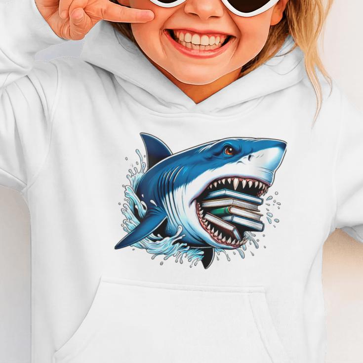 Kids Shark With School Books Back To School Shark Lovers Graphic Toddler Hoodie Kids Shark With School Books Back To School Shark Lovers Graphic Toddler Hoodie