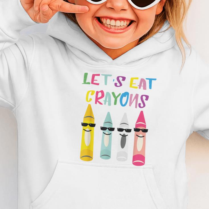Kindergarten Back To School Crayons Let's Eat Crayon Graphic Toddler Hoodie Kindergarten Back To School Crayons Let's Eat Crayon Graphic Toddler Hoodie