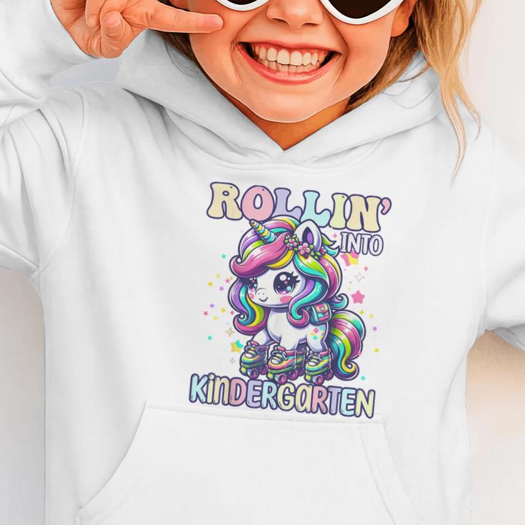 Kindergarten Back To School First Day Girls Rollin Unicorn Graphic Toddler Hoodie Kindergarten Back To School First Day Girls Rollin Unicorn Graphic Toddler Hoodie