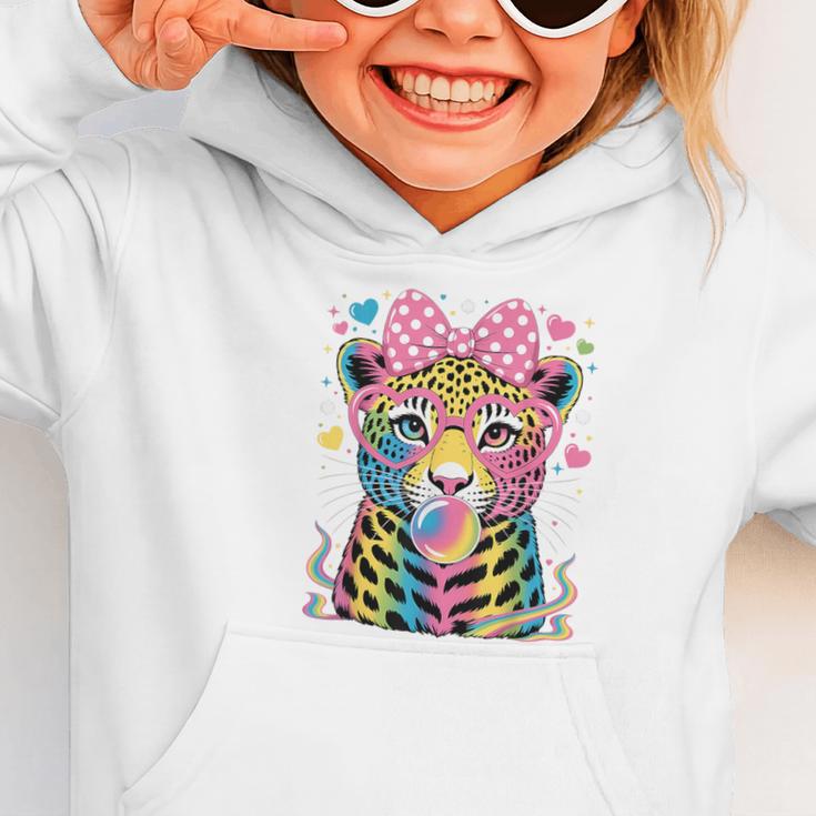Leopard Glasses Blowing Bubble Gum Back To School Kids Graphic Toddler Hoodie