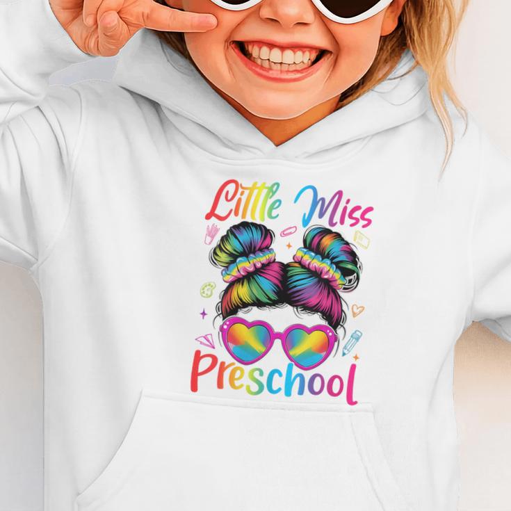 Little Miss Preschool Messy Bun Back To School Girl Women Graphic Toddler Hoodie Little Miss Preschool Messy Bun Back To School Girl Women Graphic Toddler Hoodie