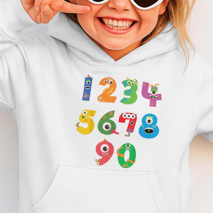 Monster Numbers Learning Cute Numbers 0-9 Back To School Graphic Toddler Hoodie Monster Numbers Learning Cute Numbers 0-9 Back To School Graphic Toddler Hoodie
