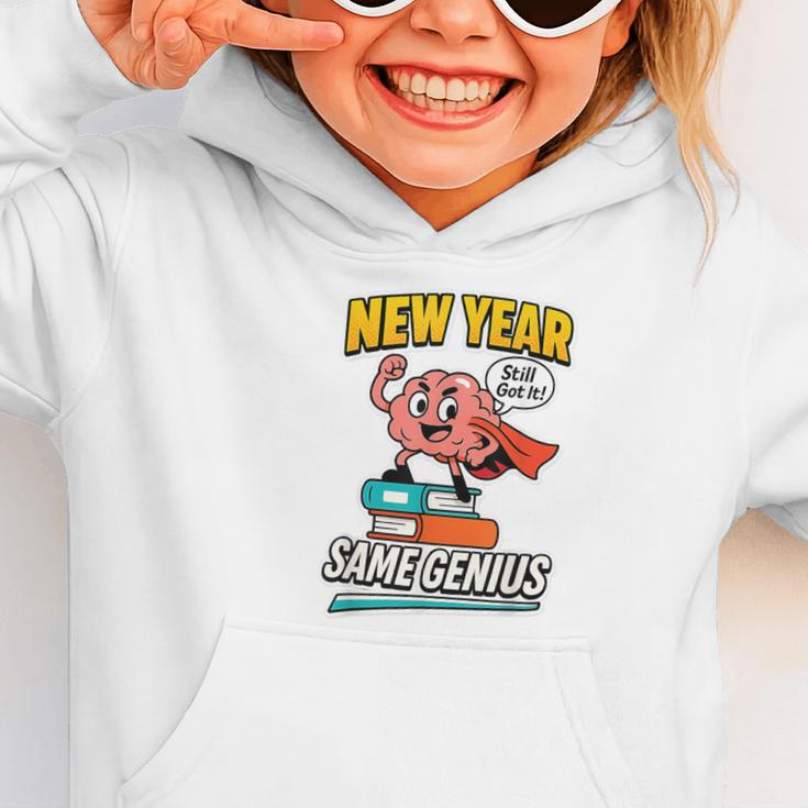 New Year Same Genius Confident Back To School Vibe Graphic Toddler Hoodie