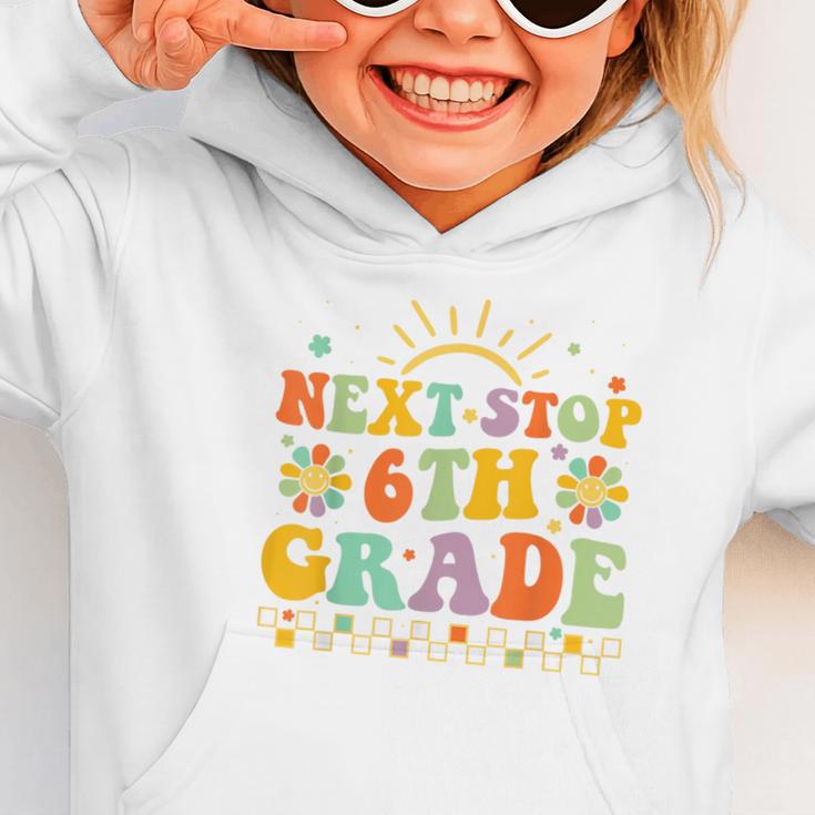 Next Stop 6th Grade Groovy Retro Sixth Grade Back To School Graphic Toddler Hoodie Next Stop 6th Grade Groovy Retro Sixth Grade Back To School Graphic Toddler Hoodie