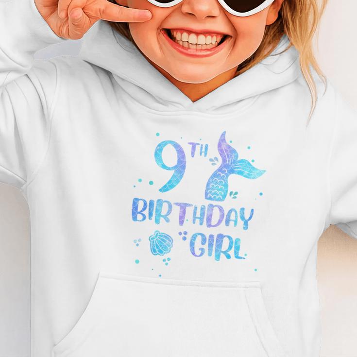 Ninth Birthday Girl Mermaid 9th Toddler's Back To School Graphic Toddler Hoodie Ninth Birthday Girl Mermaid 9th Toddler's Back To School Graphic Toddler Hoodie
