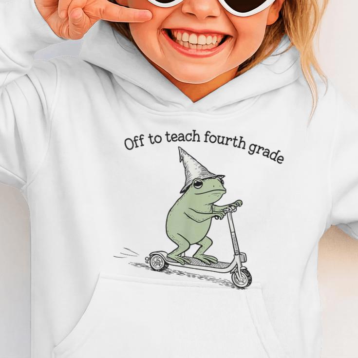 Off To Teach Fourth Grade Froggy Cute Frog Back To School Graphic Toddler Hoodie Off To Teach Fourth Grade Froggy Cute Frog Back To School Graphic Toddler Hoodie