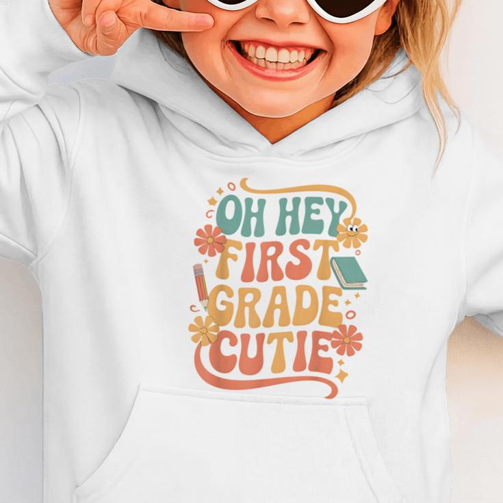Oh Hey First Grade Cutie Back To School Graphic Toddler Hoodie